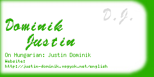 dominik justin business card